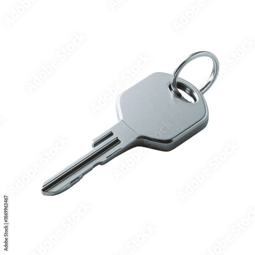Key on a Ring Placed on a Plain Surface in a Well-Lit Area While Shadows Form...