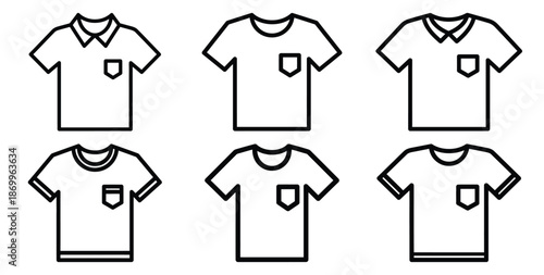 A collection of modern and minimal color soaked shirt outline icon set. Holiday outline icons