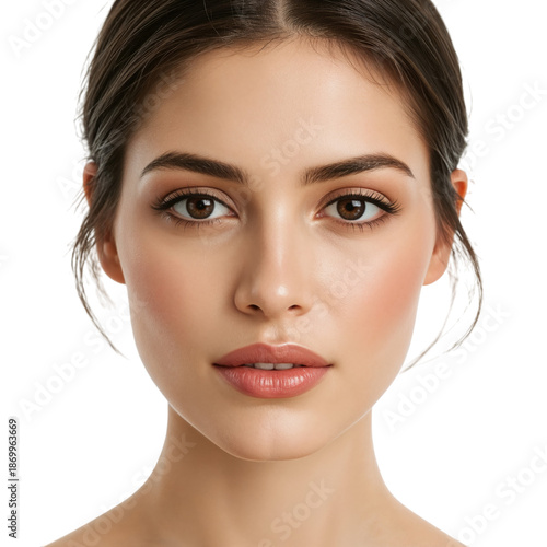 Woman With Long Hair Looking Down in a Bright Light Setting