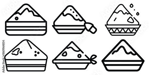 A collection of modern and minimal holi celebration colorful happiness outline icon set. Holiday outline icons