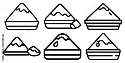 A collection of modern and minimal holi festival happy celebration outline icon set. Holiday outline icons