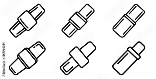 A collection of modern and minimal holi festive wristband outline icon set. Holiday outline icons