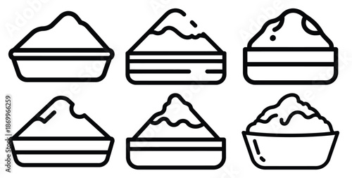 A collection of modern and minimal holi joyful festival energy outline icon set. Holiday outline icons