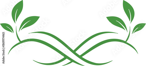 Green plant sprout and leaves flourish elegant natural design element for organic branding and eco-friendly concepts isolated on white