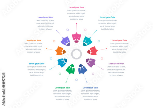 nfographic template for the business, education, industry, and technology worlds. Nine-step colorful pen tip infographic template. Infographic template for magazines, annual reports, and catalogs