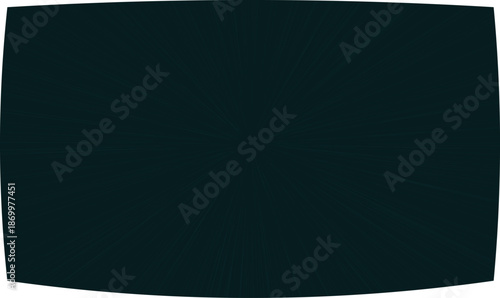 Radiant dark teal lines emanate from a central point within a rounded square frame