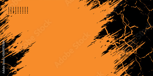 orange black brush Car sticker wrap pattern, vector modern.