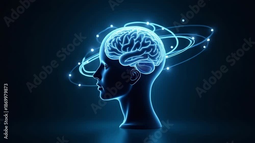 human head with human brain