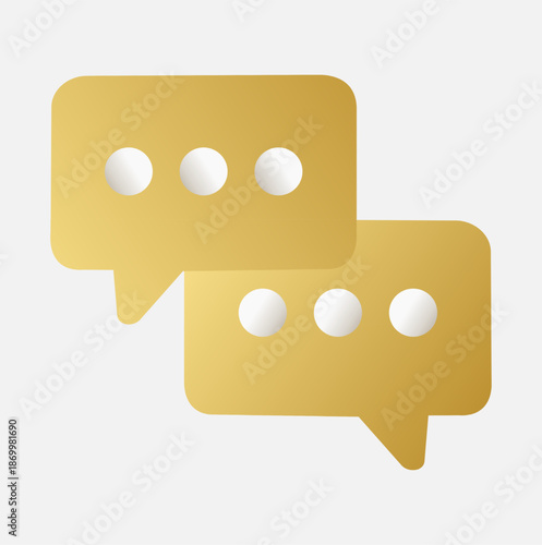Chat Message Bubble Gold Style Icon