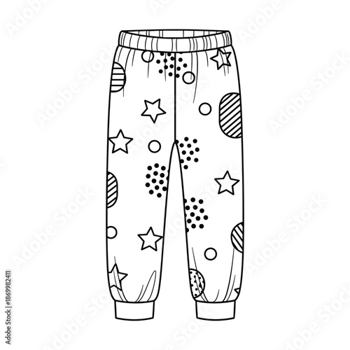 White trousers with stars and circles pattern vector illustration