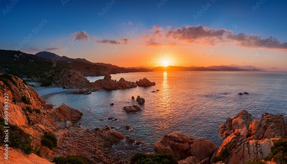 Obraz premium Sonnenaufgang An Der Ostkuste Von Sardinien