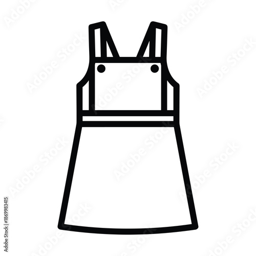 Black and white simple apron illustration