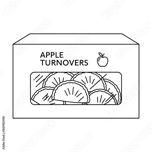 Apple Turnovers Box Illustration Black White
