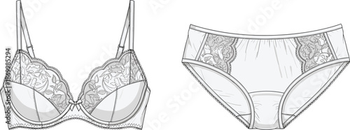 Lace lingerie set with bra and panties underwear