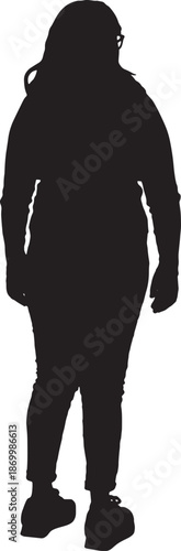 vector,  silhouette of a rear view of a woman