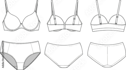 Technical of women's lingerie women's underwear bras panties technical fashion undergarments