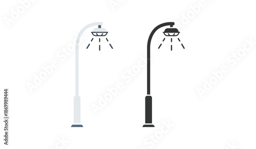 Two flexible desk lamps in white and black on a pure for office lighting solutions