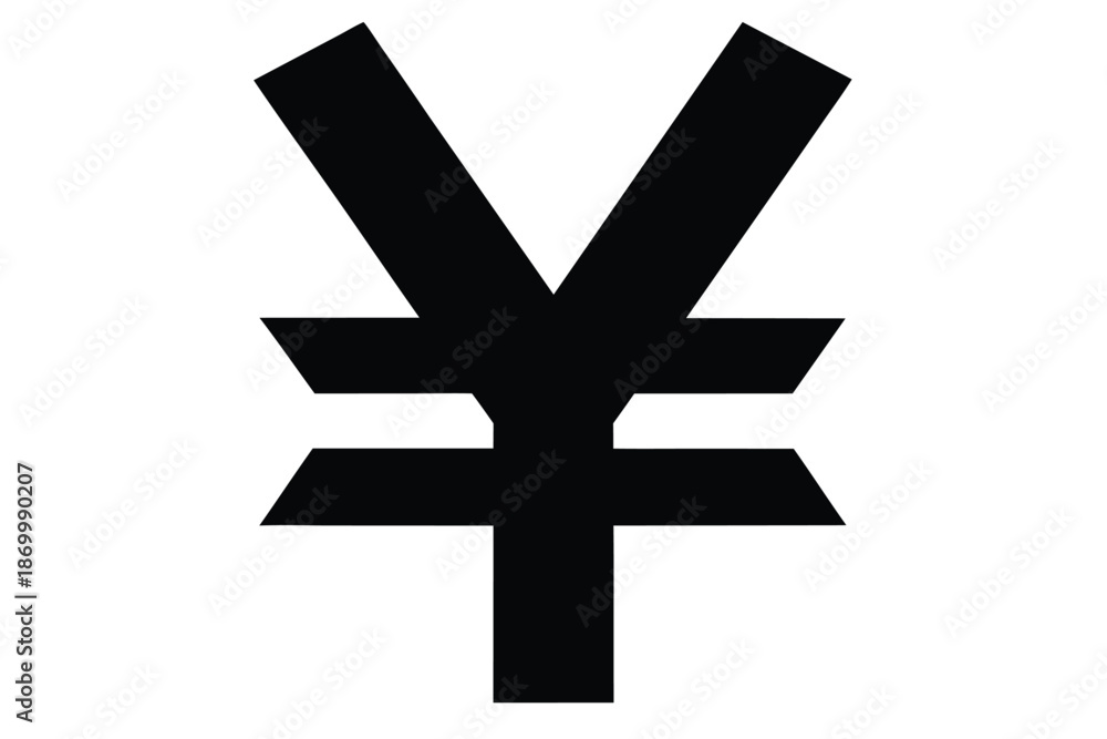 Obraz premium yen symbol vector icon silhouette
