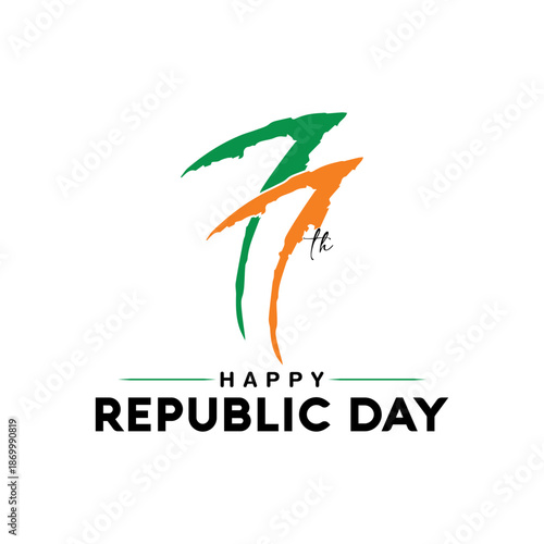 Indian Republic day concept with text 26 january republic day vector illustration.
