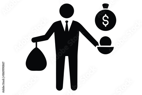 passive income vector icon silhouette