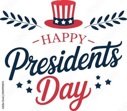 A festive image displaying happy presidents day with fireworks and stars