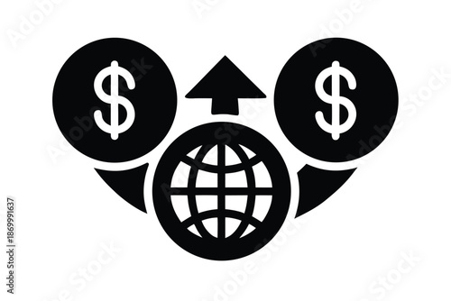 foreign exchange vector icon silhouette