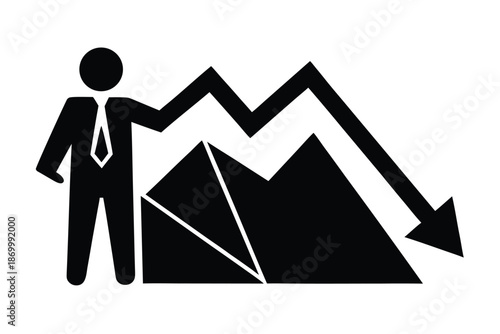 financial crisis vector icon silhouette