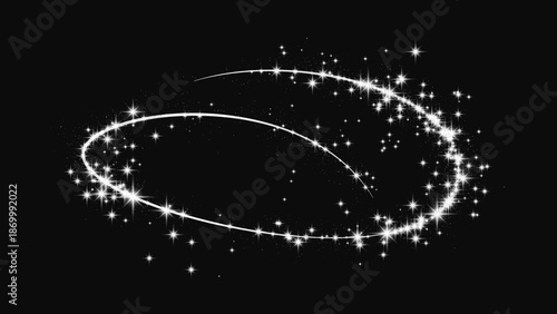 Silver glittering confetti wave and stardust