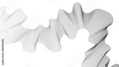 Abstract backdrop with grey wave gradient lines