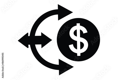 currency converter vector icon silhouette