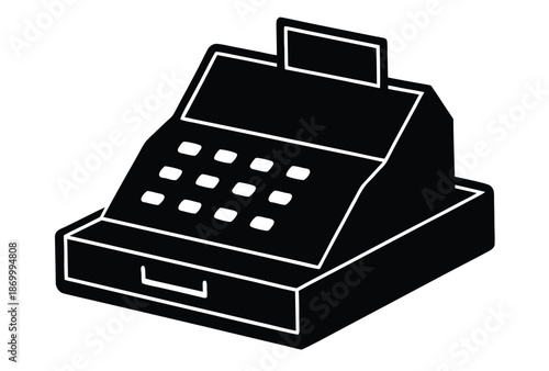 cash register vector icon silhouette