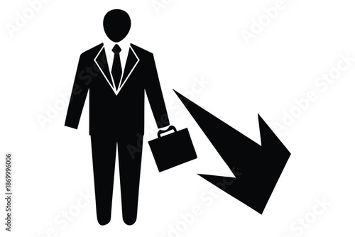 business loss vector icon silhouette