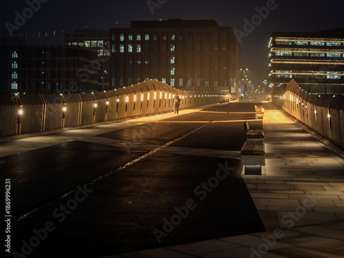 Keel Crossing in Sunderland at night in the fog