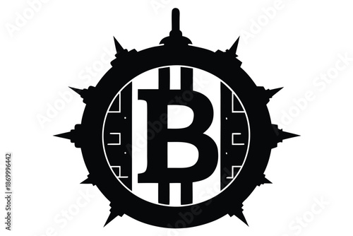 bitcoin symbol vector icon silhouette