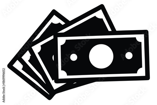 banknotes vector icon silhouette