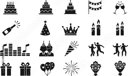 Black and white birthday celebration party