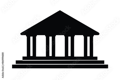 bank building vector icon silhouette