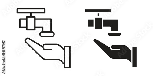 Ablution icons for design. Easily editable stroke. Modern flat design.