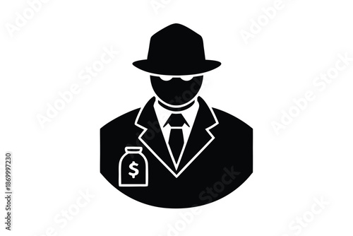 anti money laundering vector icon silhouette