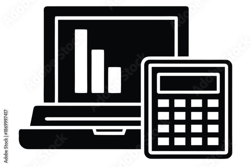 accounting software vector icon silhouette