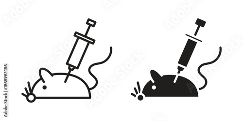 Animal testing icons for design. Easily editable stroke. Modern flat design.