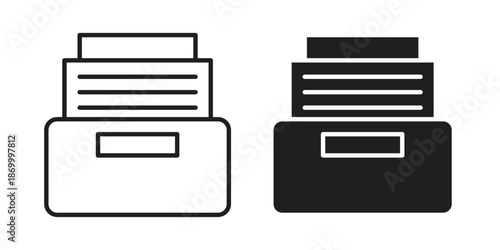 Archives icons for design. Easily editable stroke. Modern flat design.