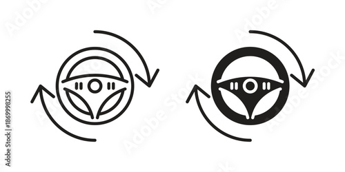 Autopilot icons for design. Easily editable stroke. Modern flat design.