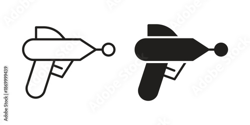 Blaster icons for design. Easily editable stroke. Modern flat design.