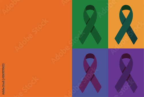 Colorful awareness ribbons background for various health conditions disorders and causes in modern minimalist style symbol of support hope and solidarity for healthcare campaigns social awareness proj