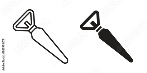 Bottle opener icons for design. Easily editable stroke. Modern flat design.