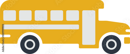 Yellow school bus isolated on white background, transport vehicle carrying students to school, educational institution transportation service, back to school season vector illustration for posters and