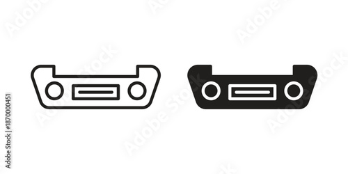 Car bumper icons for design. Easily editable stroke. Modern flat design.