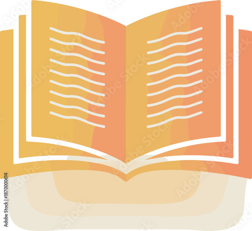 Open book icon illustration for education reading concept literature library knowledge learning study textbook information content publication vector graphic design for digital marketing creative proj