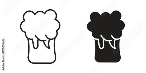 Cauliflower icons for design. Easily editable stroke. Modern flat design.